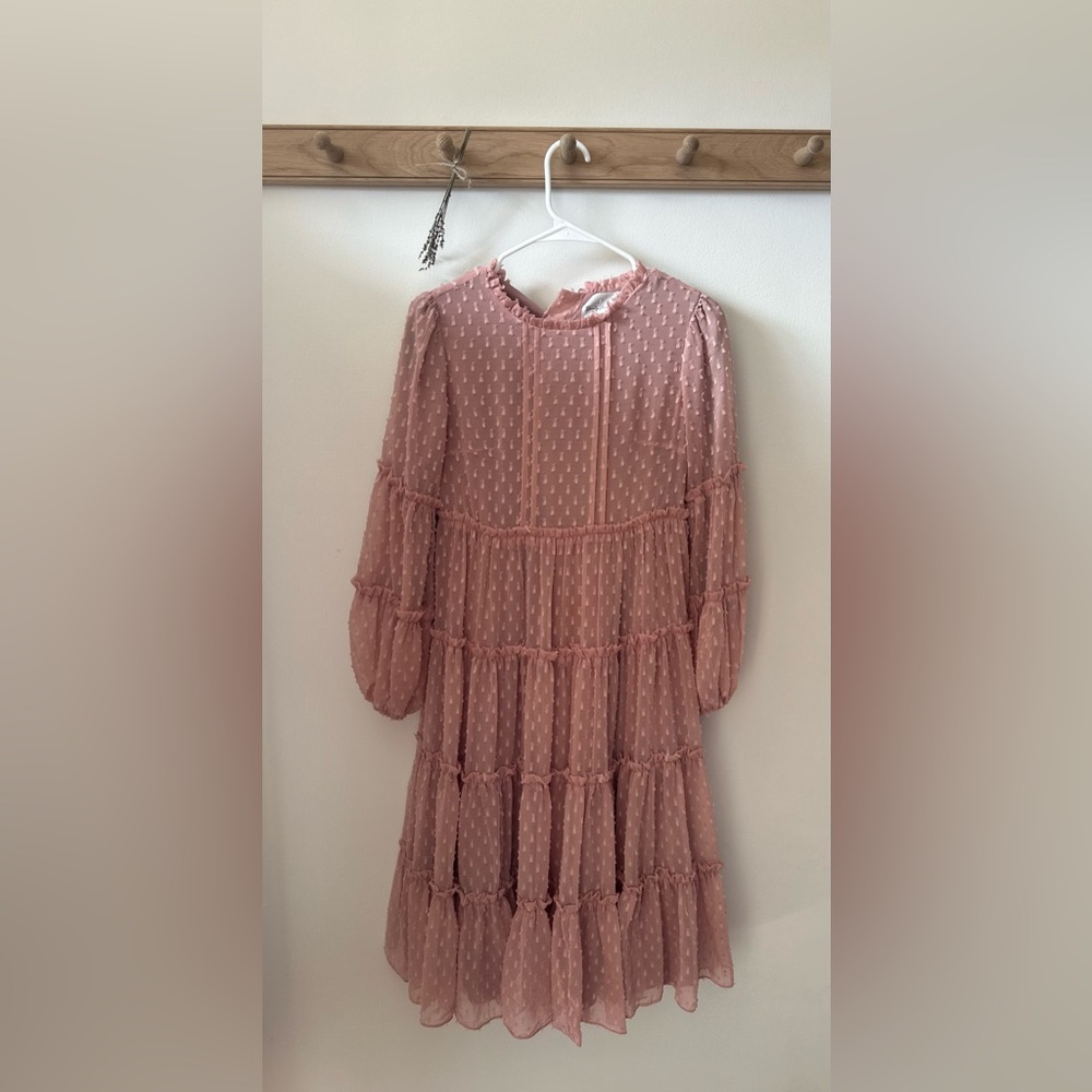Dainty Jewells Blush Textured Tiered Dress
